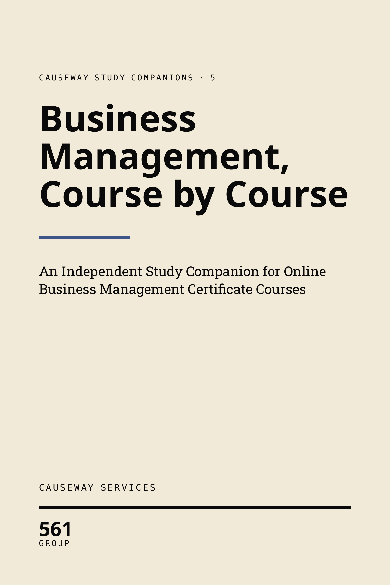 Cover of Business Management, Course by Course